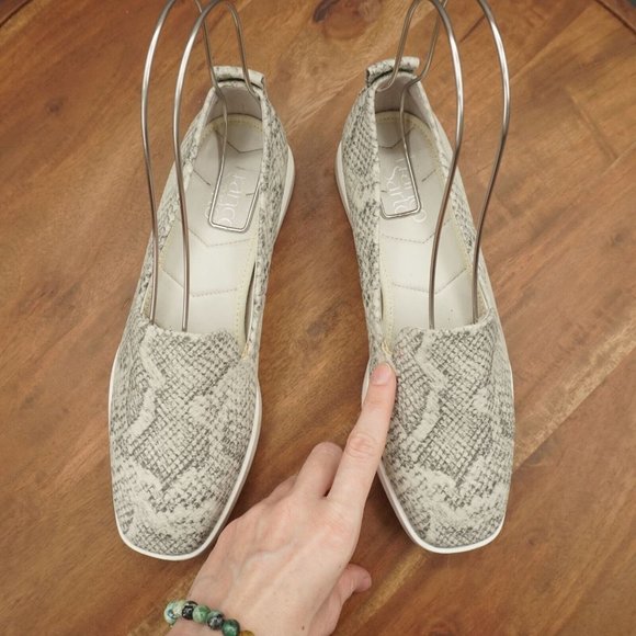 Franco Sarto Womens Boston Faux Leather Snake Loafers Size 7 M Gray White - Picture 8 of 12